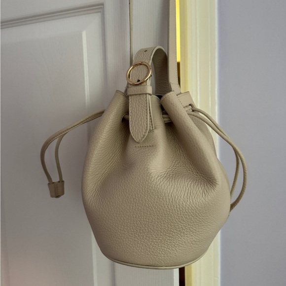 Cuyana Leather Mini Drawstring Bucket Bag - Picture 2 of 5